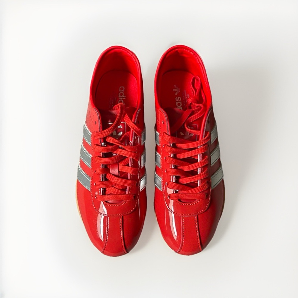 adidas Red Sneakers with Silver Stripes - Picture 2 of 10